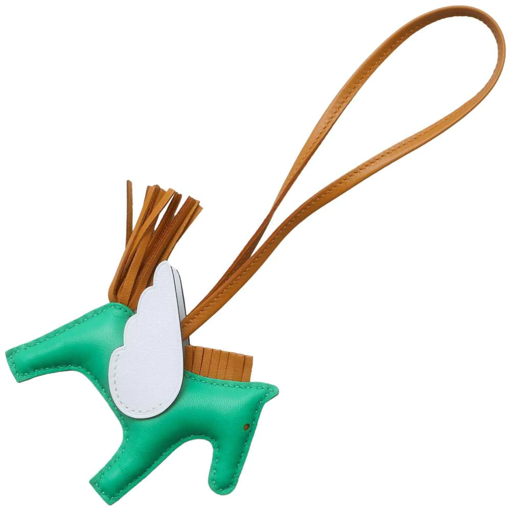 HERMES Rodeo Pegasus Size PM Menthe / Sesame / Blue Blum Lambskin